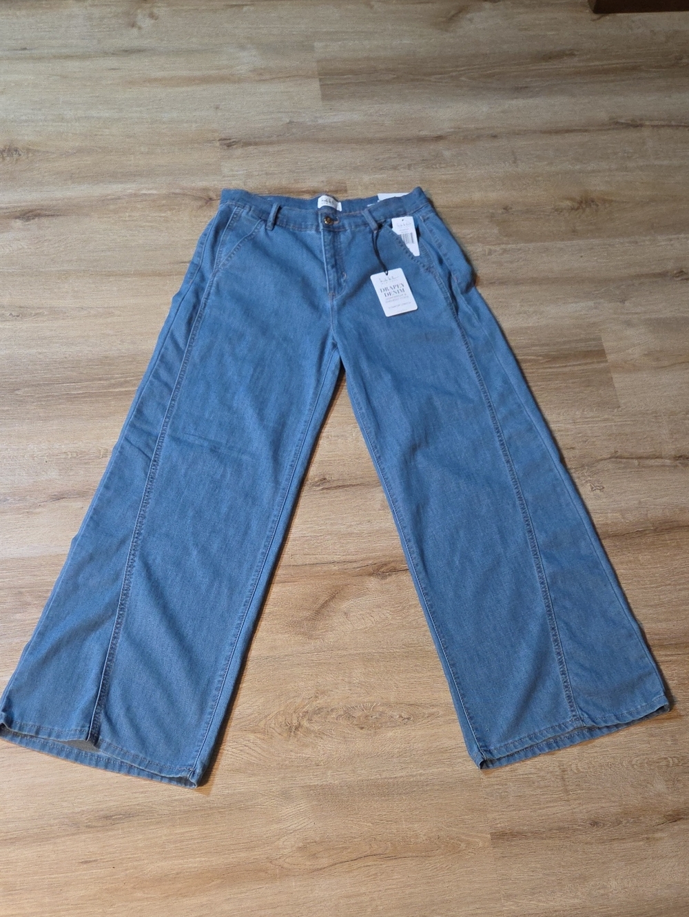 Nicole Miller Super High Rise Light Blue Wide-Leg Denim Pants Size 6